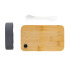 Pudełko śniadaniowe z bambusowym wieczkiem, PP z recyklingu biały P269.103 (3) thumbnail