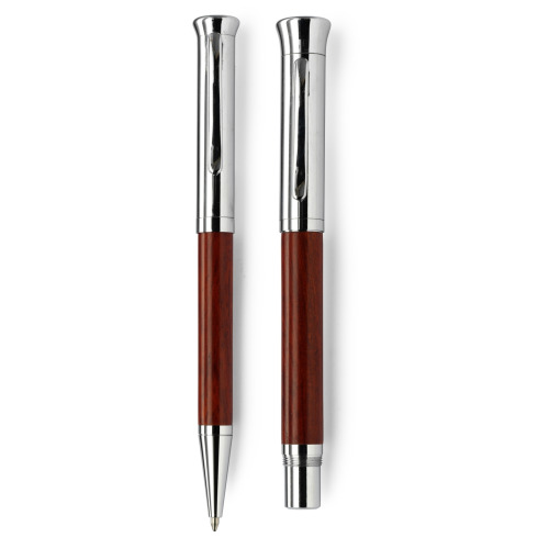 Zestaw piśmienny, długopis i pióro kulkowe drewno V1357-17 (2)