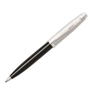 Długopis Sheaffer kolekcja 100, czarny/chrom, wykończenia chromowane, etui prezentowe