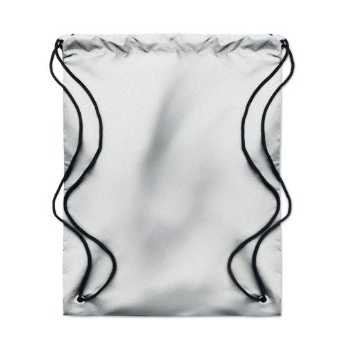 Odblaskowy plecak ze sznurkiem srebrny MO9403-14 (1)