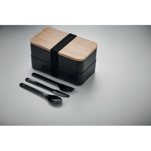 Lunch box z bambusową pokrywką czarny MO6627-03 (6)