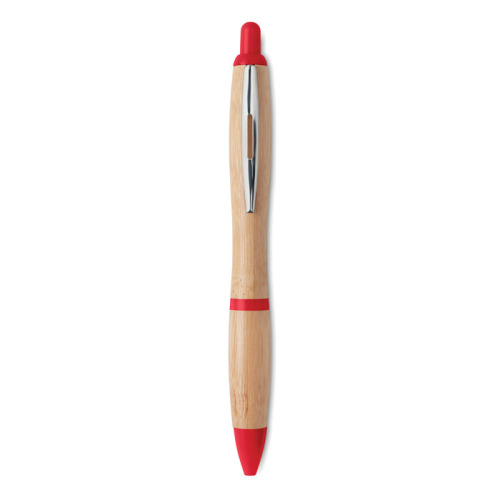 Długopis z bambusa czerwony MO9485-05 