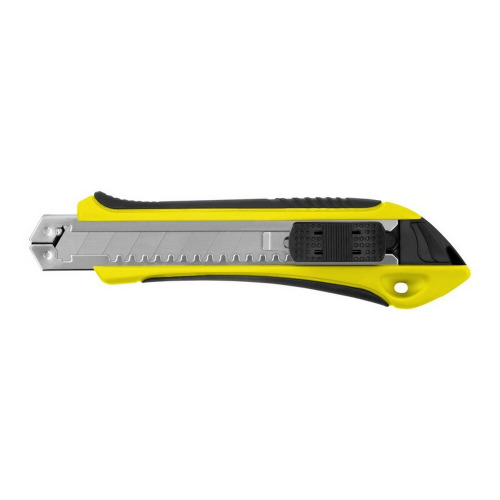 Nóż do tapet z mechanizmem zabezpieczającym, zapasowe ostrza w komplecie żółty V7237-08 (9)
