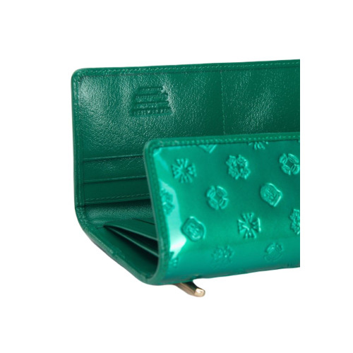 Damski portfel WITTCHEN z lakierowanej skóry z monogramem Zielony WITT34-1-413 (4)
