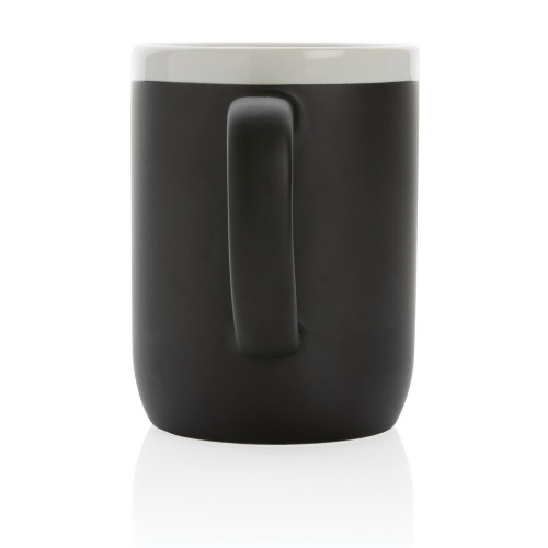 Kubek ceramiczny 300 ml black, white P434.091 (2)