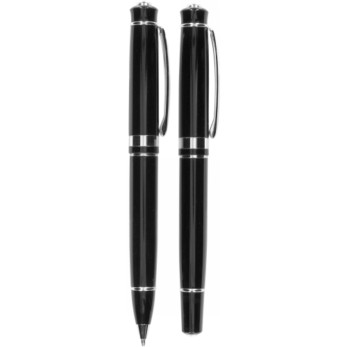 Zestaw piśmienny, długopis i pióro kulkowe czarny V1426-03 (8)