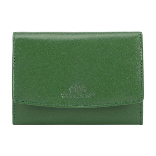 Damski portfel WITTCHEN z gładkiej skóry na zatrzask średni Zielony WITT14-1-062 