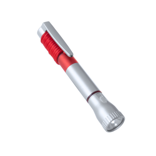 Długopis, latarka 2 LED czerwony V1654-05 