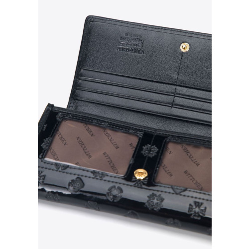 Damski portfel WITTCHEN skórzany lakierowany z monogramem Czarny WITT34-1-052 (2)