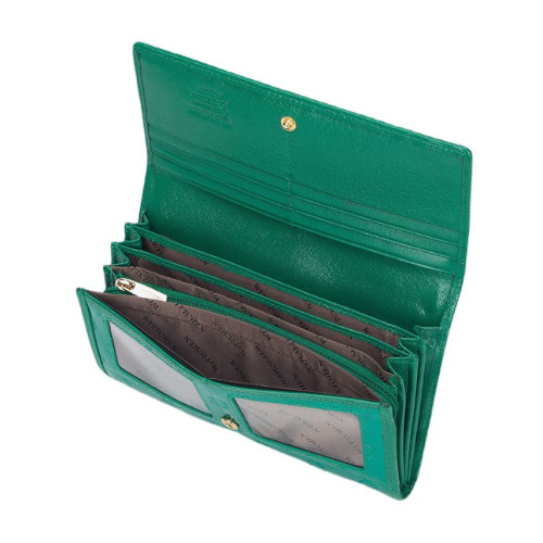 Damski portfel WITTCHEN skórzany lakierowany z monogramem Zielony WITT34-1-052 (1)