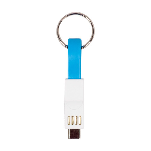 Brelok do kluczy, kabel do ładowania niebieski V9489-11 (3)