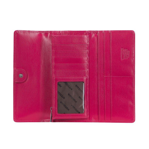 Damski portfel WITTCHEN z lakierowanej skóry z monogramem Różowy WITT34-1-413 (1)