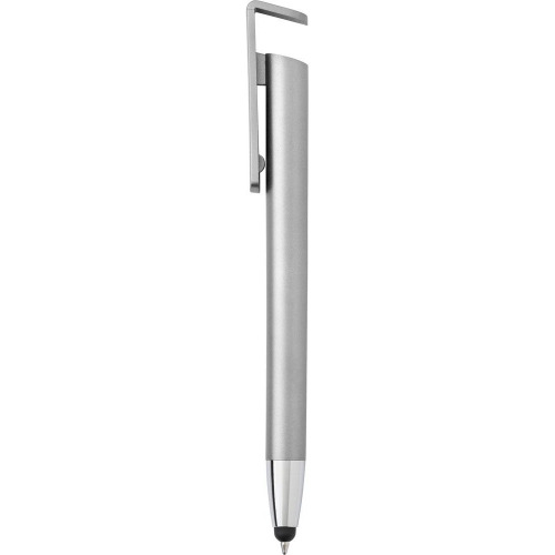 Długopis, touch pen, stojak na telefon srebrny V1753-32 