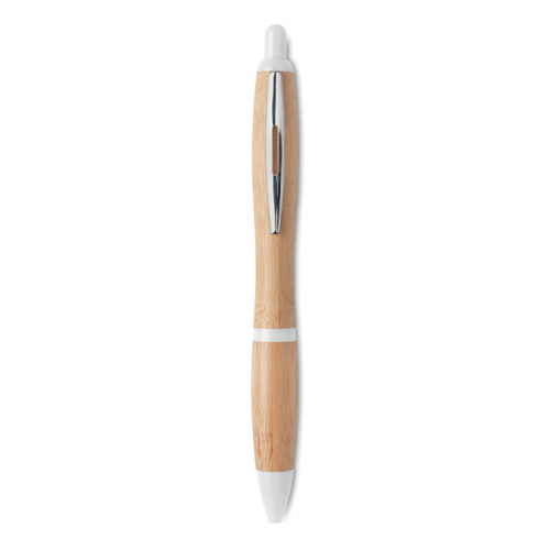 Długopis z bambusa biały MO9485-06 