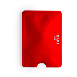 Etui na kartę kredytową, ochrona przed RFID czerwony
