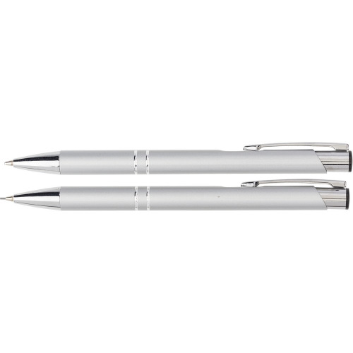 Zestaw piśmienny, długopis i ołówek mechaniczny srebrny V1956-32 (1)