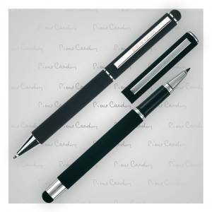 Zestaw piśmienny długopis i pióro kulkowe soft touch CLAUDIE Czarny