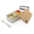 Pudełko śniadaniowe z bambusowym wieczkiem, PP z recyklingu biały P269.103 (1) thumbnail