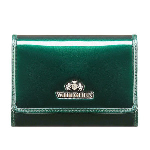 Damski portfel WITTCHEN ze skóry lakierowany średni Zielony
