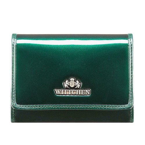 Damski portfel WITTCHEN ze skóry lakierowany średni Zielony WITT25-1-070 