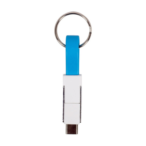 Brelok do kluczy, kabel do ładowania niebieski V9489-11 (4)