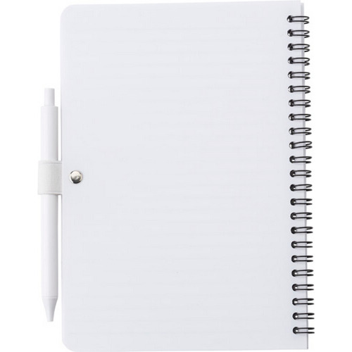 Antybakteryjny notatnik ok. A5 z długopisem biały V0239-02 (4)