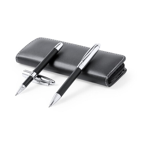 Zestaw piśmienny, długopis i pióro kulkowe czarny V9354-03 