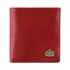 Damski portfel WITTCHEN skórzany z herbem na zatrzask Czerwony