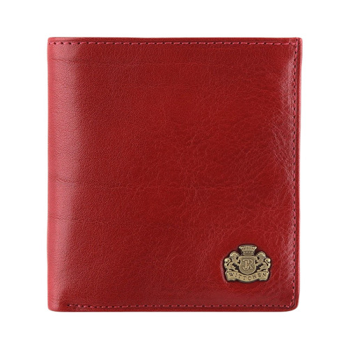 Damski portfel WITTCHEN skórzany z herbem na zatrzask Czerwony WITT10-1-065 