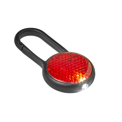 Światełko bezpieczeństwa z karabińczykiem czerwony V7335-05 (1)