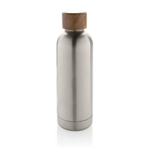 Butelka termiczna 500 ml Wood, stal nierdzewna z recyklingu silver P435.532 