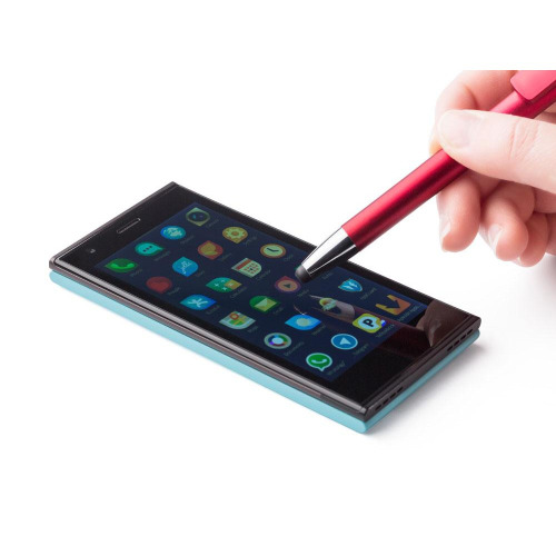Długopis, touch pen, stojak na telefon czerwony V1753-05 (3)
