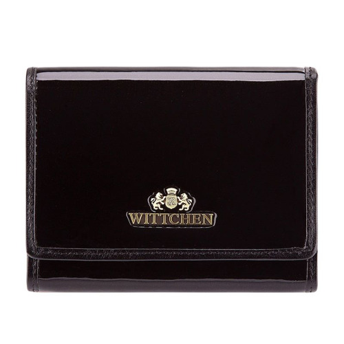 Damski portfel WITTCHEN ze skóry lakierowany średni Czarny WITT25-1-070 
