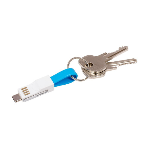 Brelok do kluczy, kabel do ładowania niebieski V9489-11 (1)