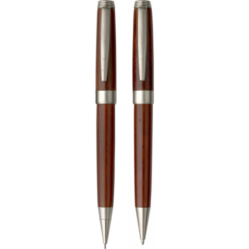Zestaw piśmienny, długopis i ołówek drewno V1115-17 (5)