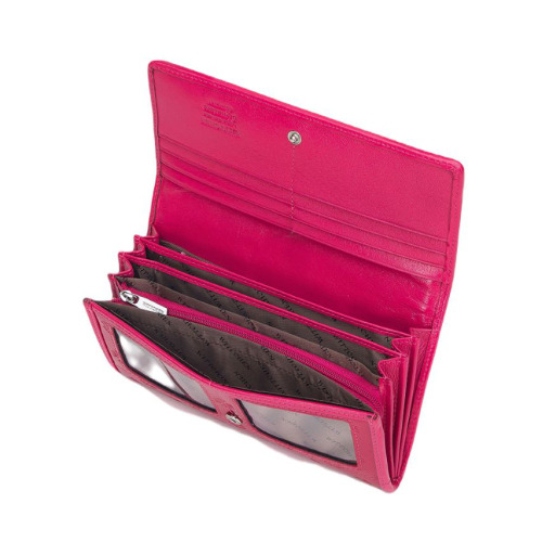 Damski portfel WITTCHEN skórzany lakierowany z monogramem Różowy WITT34-1-052 (1)