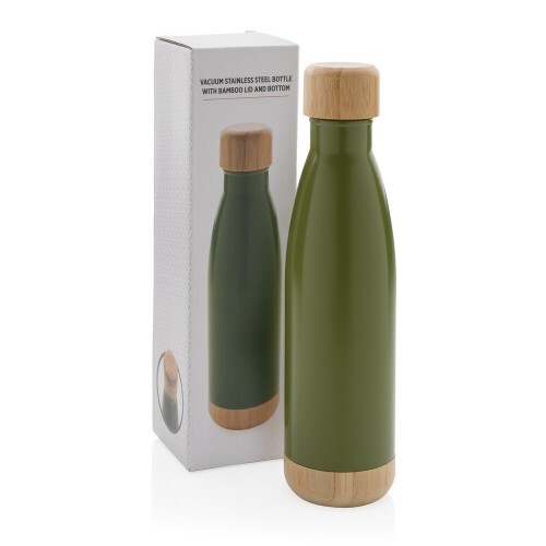 Butelka termiczna 700 ml, bambusowy element zielony P436.797 (7)