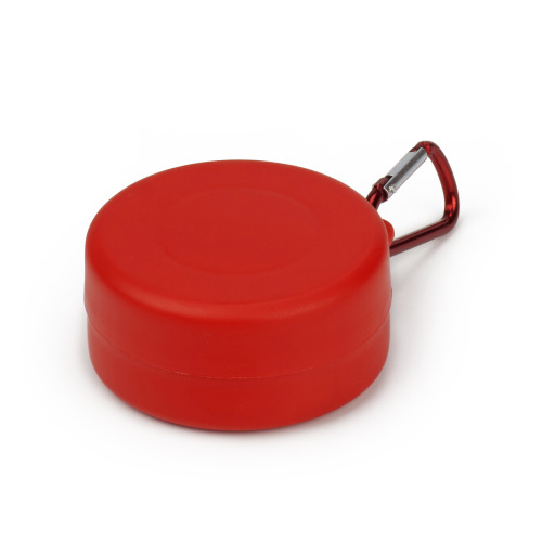Składany kubek 220 ml z karabińczykiem czerwony V7618-05 (1)