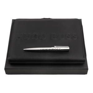 Zestaw upominkowy HUGO BOSS długopis i teczka A5 - HSH2094B + HTM209A Czarny