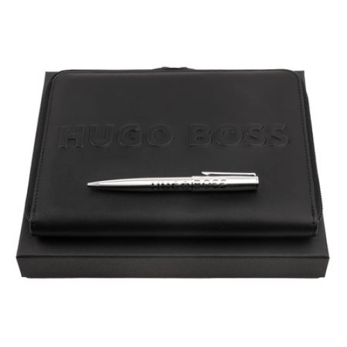 Zestaw upominkowy HUGO BOSS długopis i teczka A5 - HSH2094B + HTM209A Czarny HPBM209 