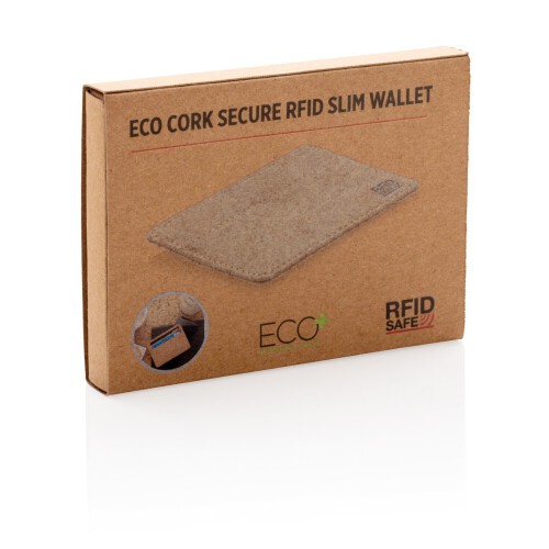 Korkowe etui na karty kredytowe, portfel, ochrona RFID brązowy P820.879 (6)