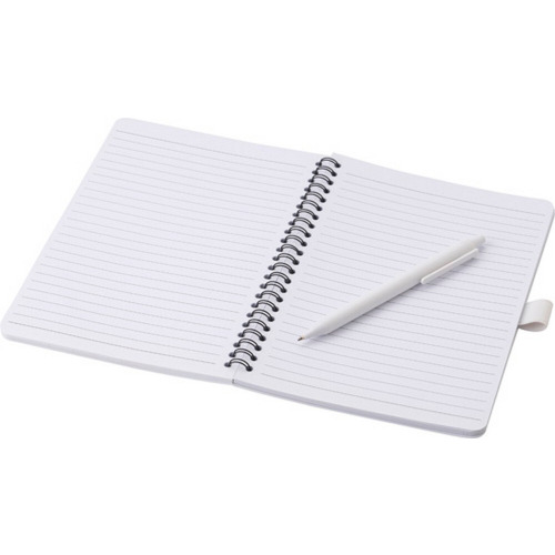 Antybakteryjny notatnik ok. A5 z długopisem biały V0239-02 (1)