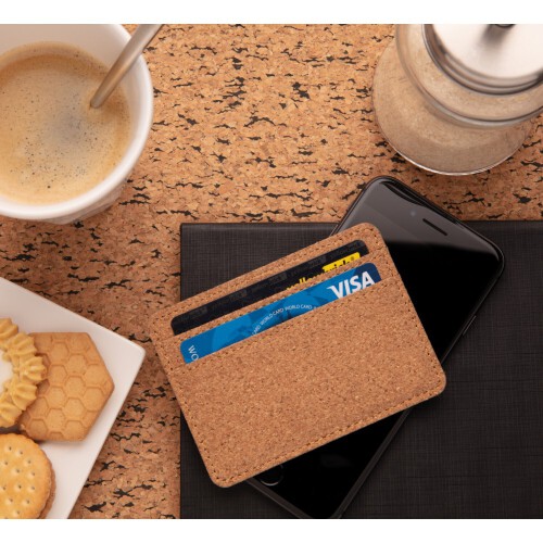 Korkowe etui na karty kredytowe, portfel, ochrona RFID brązowy P820.879 (10)