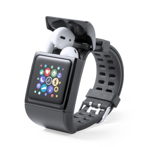 Monitor aktywności, bezprzewodowy zegarek wielofunkcyjny, bezprzewodowe słuchawki douszne czarny V0551-03 