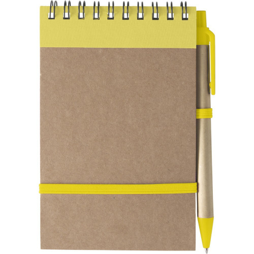 Notatnik z długopisem żółty V2335-08 