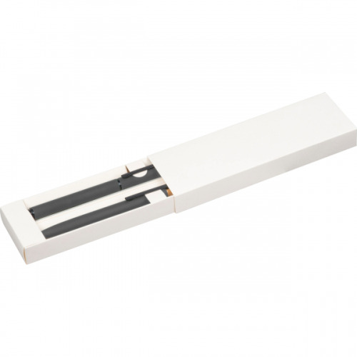 Zestaw piśmienny długopis i pióro kulkowe z aluminium z recyklingu RAFFAELE Ciemnoszary 1470677 (5)