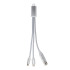 Kabel ładujący 2 w 1 USB-A/C do USB-C i Lightning, aluminiowy Srebrny LT95664-N0005  thumbnail