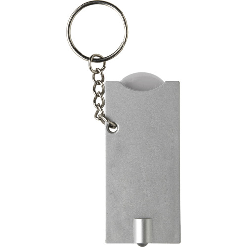 Brelok do kluczy, lampka LED, żeton do wózka na zakupy srebrny V2452-32 (1)