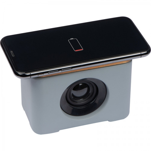 Głośnik bluetooth z ładowarką indukcyjną PILAR Szary 2242607 (4)