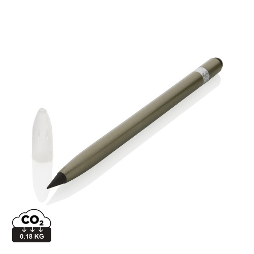Aluminiowy ołówek z gumką zielony P611.127 (6)